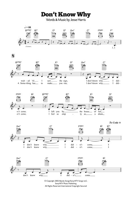 dont know why norah jones chords|don't know why ukulele chords.